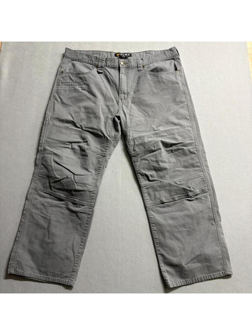 Hawx Work Gear Mens Utility Pants 40x30 Gray Canvas Stretch Carpenter Workwear